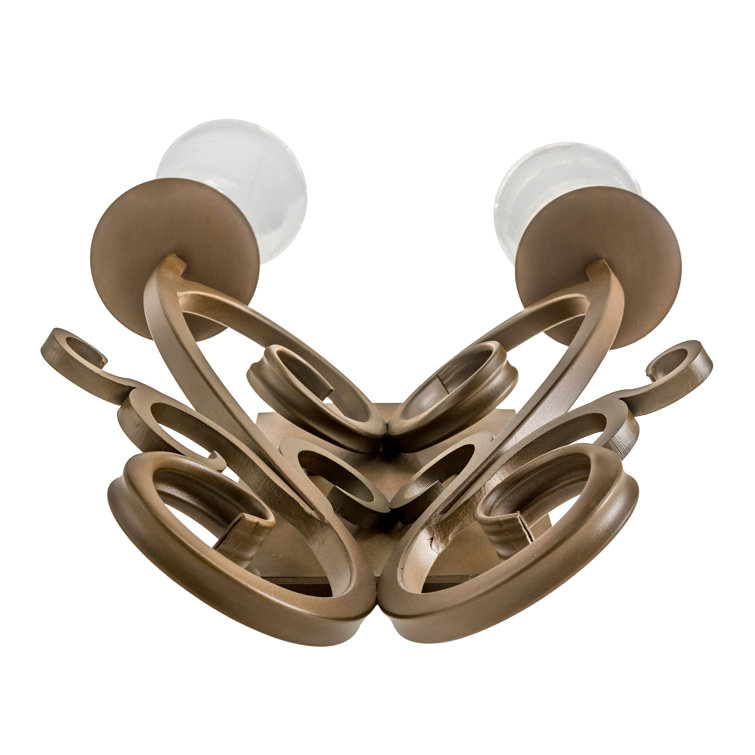 Thierry Rustic Iron 2-Light Dimmable Sconce with Clear Glass Shades