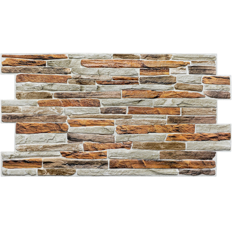 Orange Faux Stone 3D Decorative Wall Panel 20" x 39"