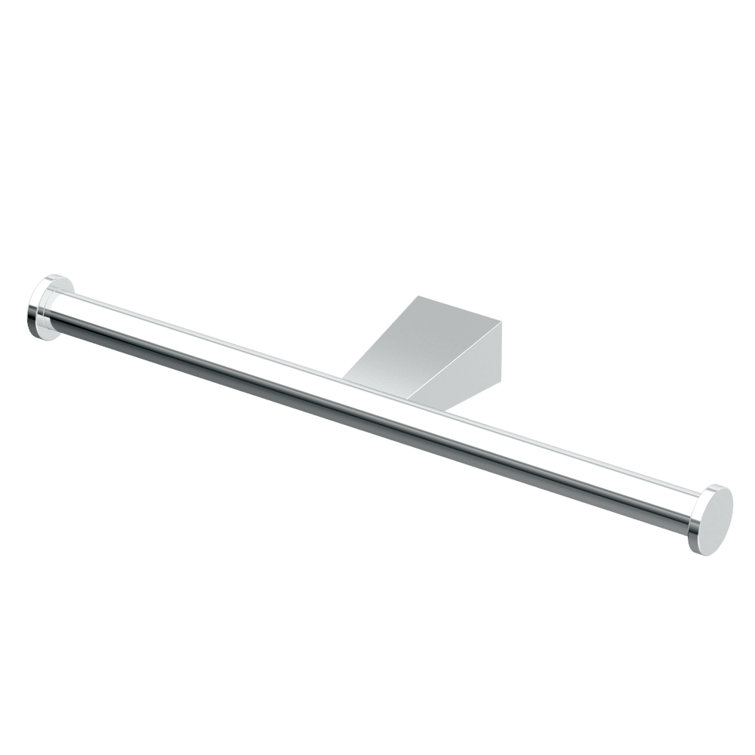 Chrome Double Wall Mounted Toilet Paper Holder with Square Post