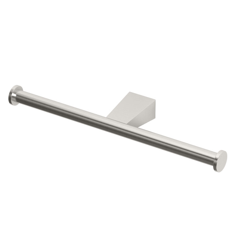 Satin Nickel Wall Mounted Double Toilet Paper Holder