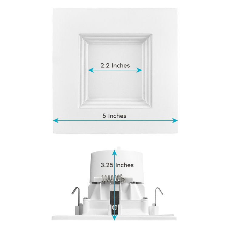 White Aluminum 4 Inch Square Recessed LED Can Lights