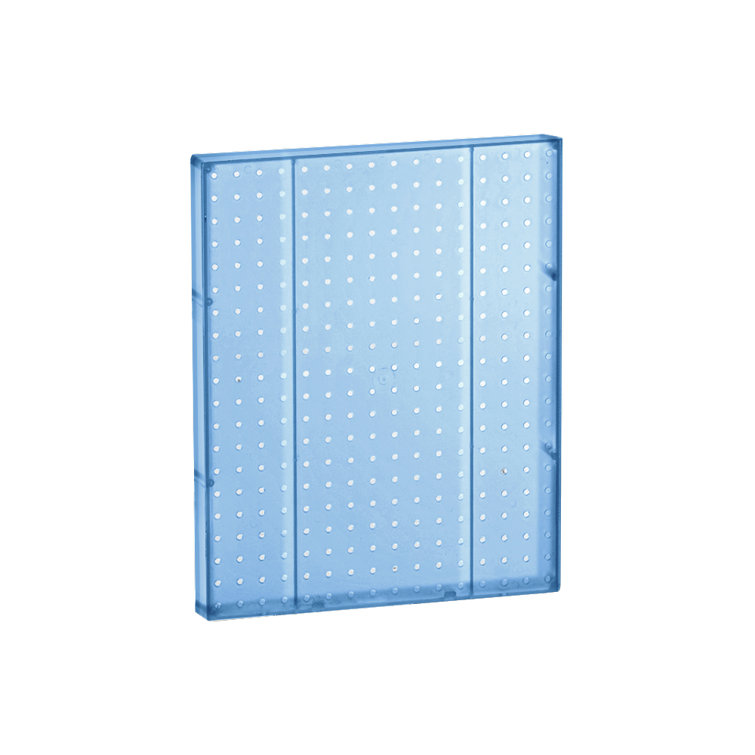 Blue Translucent Plastic Pegboard Wall Panel, 16" x 20", 2-Pack