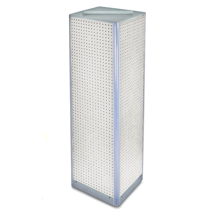 White Four-Sided Styrene Pegboard Spinner Floor Display