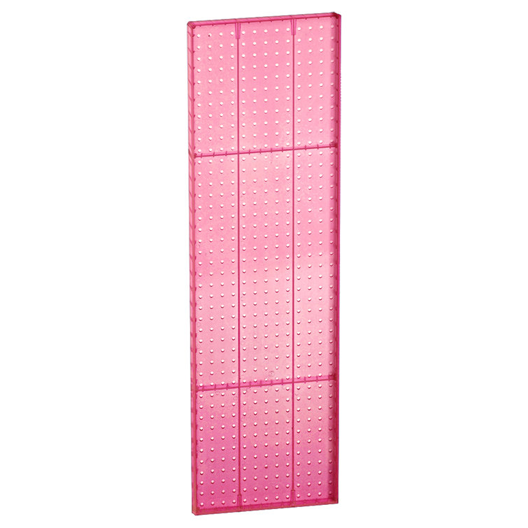 Pink Plastic Pegboard Wall Panel Storage Solution, 44" x 13.5", 2-Pack