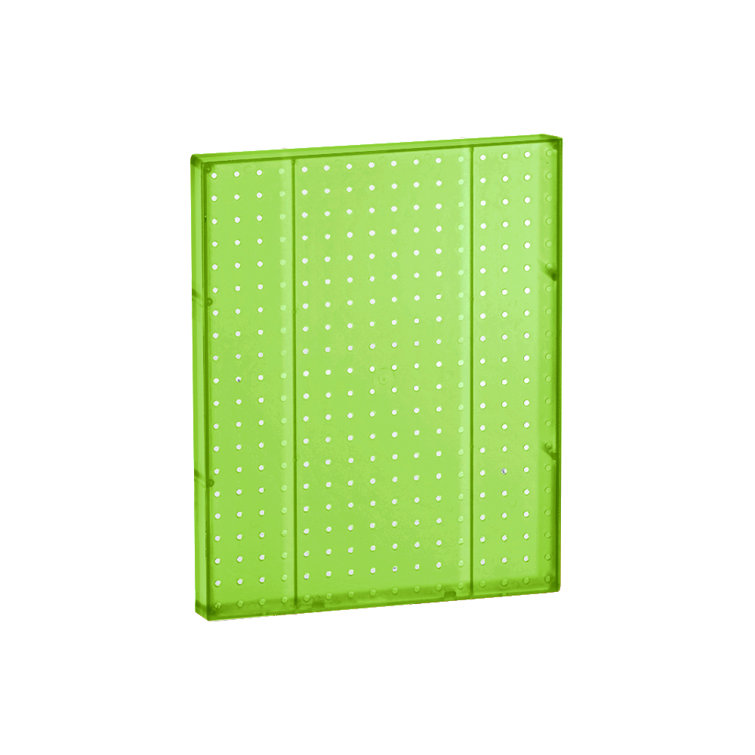 Translucent Green Plastic Pegboard Wall Panel, 16" x 20", 2-Pack