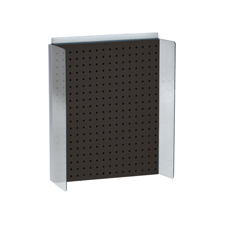 Black Plastic Pegboard Powerwing Display with Clear Side Wings