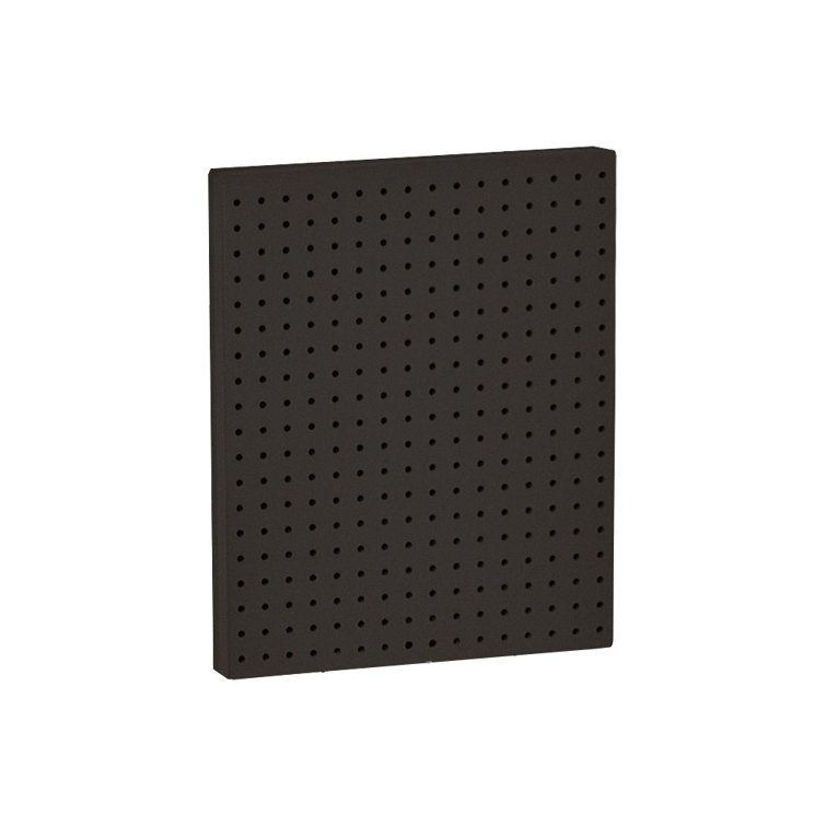 Black Painted Plastic Wall Mount Pegboard Panels, 16" x 20", 2-Pack
