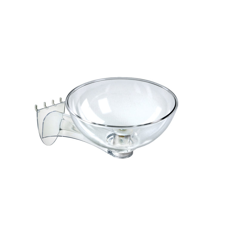 Clear Acrylic 10" Bowl Display for Pegboard/Slatwall