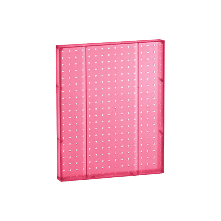 Pink Translucent Plastic Pegboard Wall Panel, 16" x 20", 2-Pack
