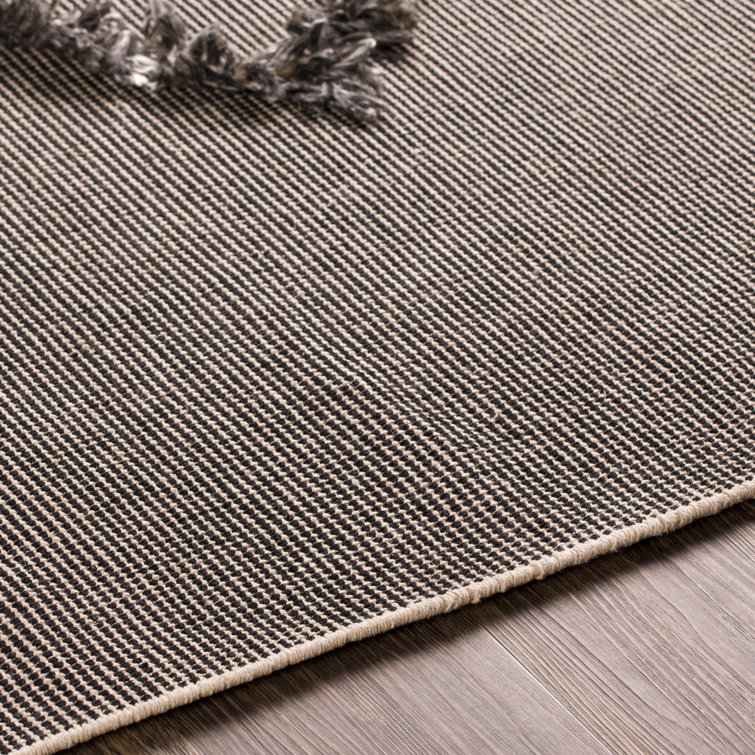 Black and Gray 8' x 10' Geometric Cotton Area Rug