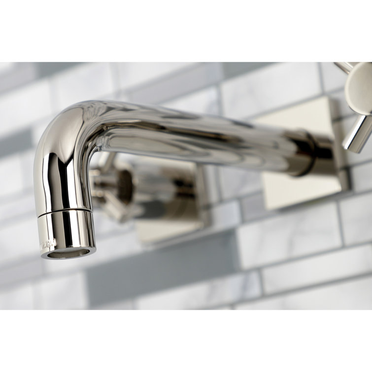 Concord Polished Nickel Modern Wall Mount Bathroom Faucet