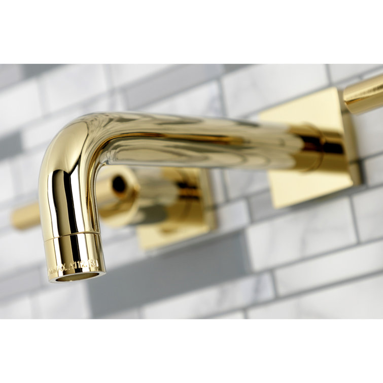 Manhattan Elegance Antique Brass 12.5" Wall Mount Bathroom Faucet