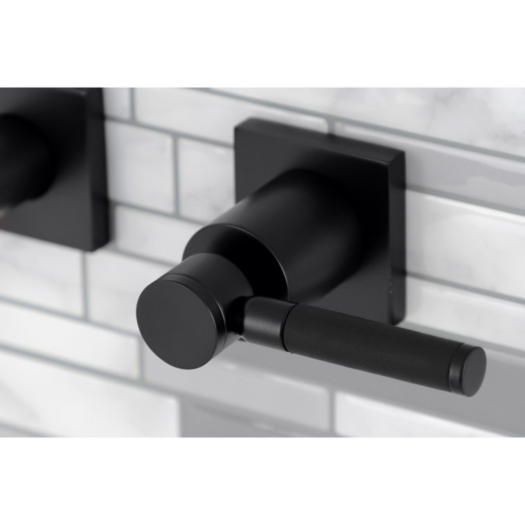 Matte Black Wall Mounted Brass Bathroom Faucet