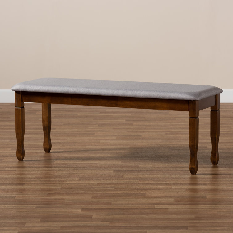Corey 48'' Gray Fabric and Walnut Wood Classic Dining Bench