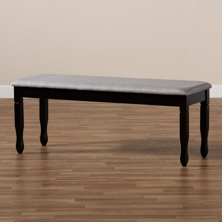 Elegant Corey Dark Brown and Gray Upholstered 48" Wood Dining Bench