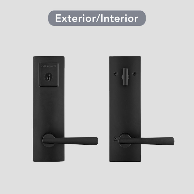 Matte Black Modern Single Cylinder Handleset with Lever