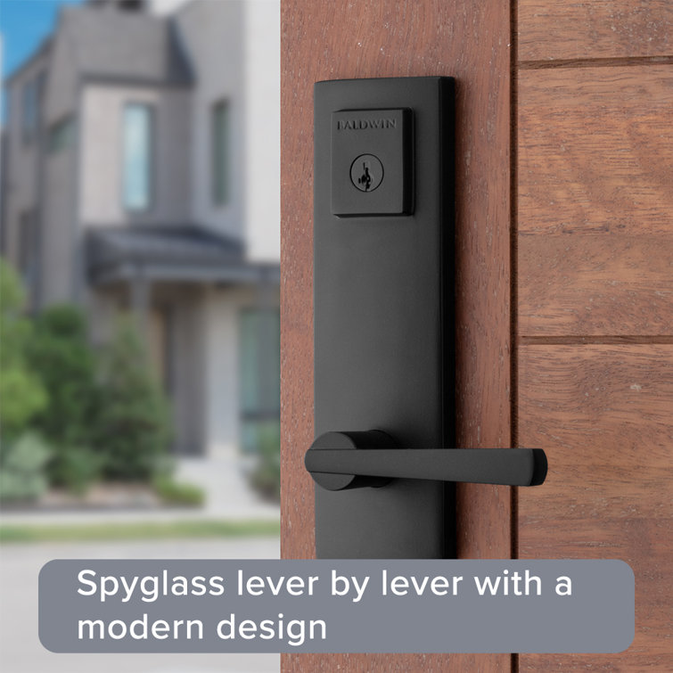 Matte Black Modern Single Cylinder Handleset with Lever