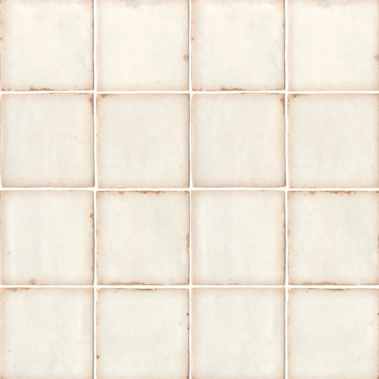 Casablanca 5" x 5" White Matte Ceramic Tile