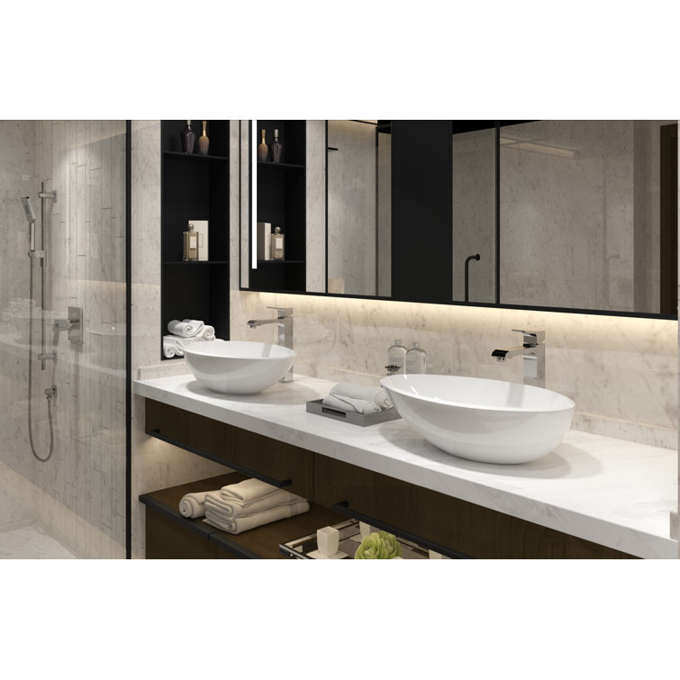 Napoli Matte White Oval Vessel Bathroom Sink