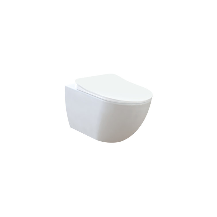 Ultra Glossy White Ceramic Wall Mounted Dual Flush Toilet