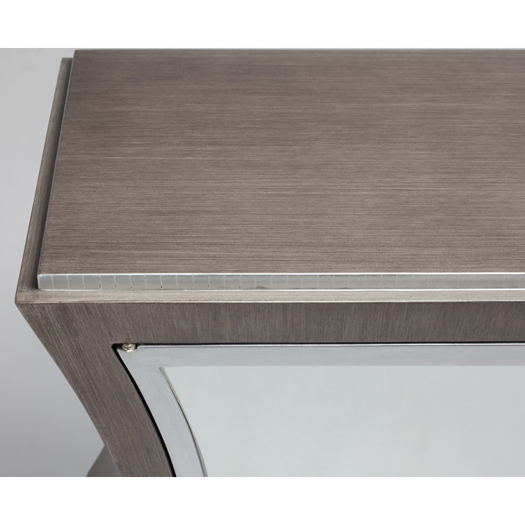 54.5'' Smoky Gray Mirrored Rectangular Sideboard