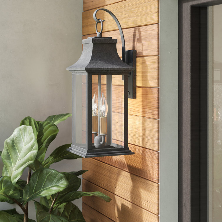Adair Aged Zinc 20" Outdoor Wall Mount Lantern with Clear Glass