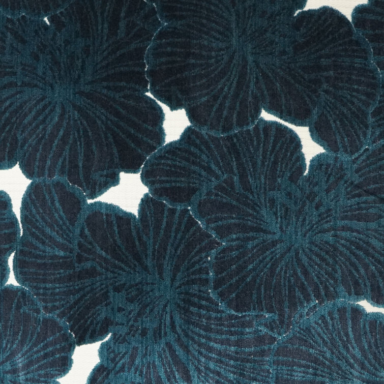 Sapphire Blue Floral Rectangular Decorative Throw Pillow