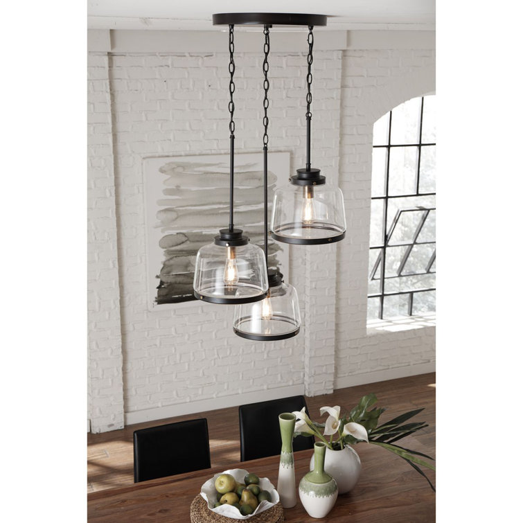 Antique Bronze Round Pendant Canopy for 3 Lights