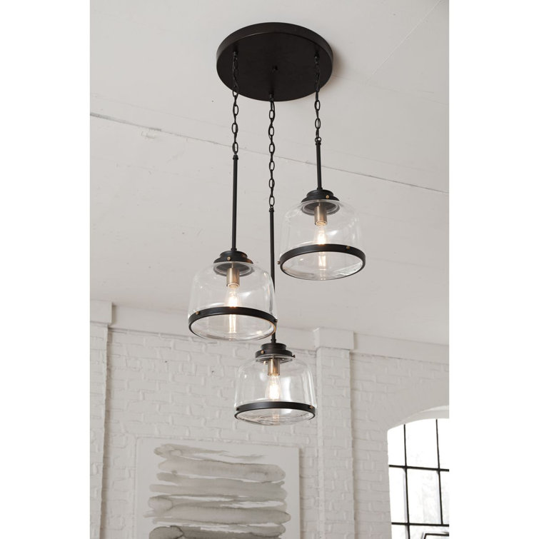 Antique Bronze Round Pendant Canopy for 3 Lights