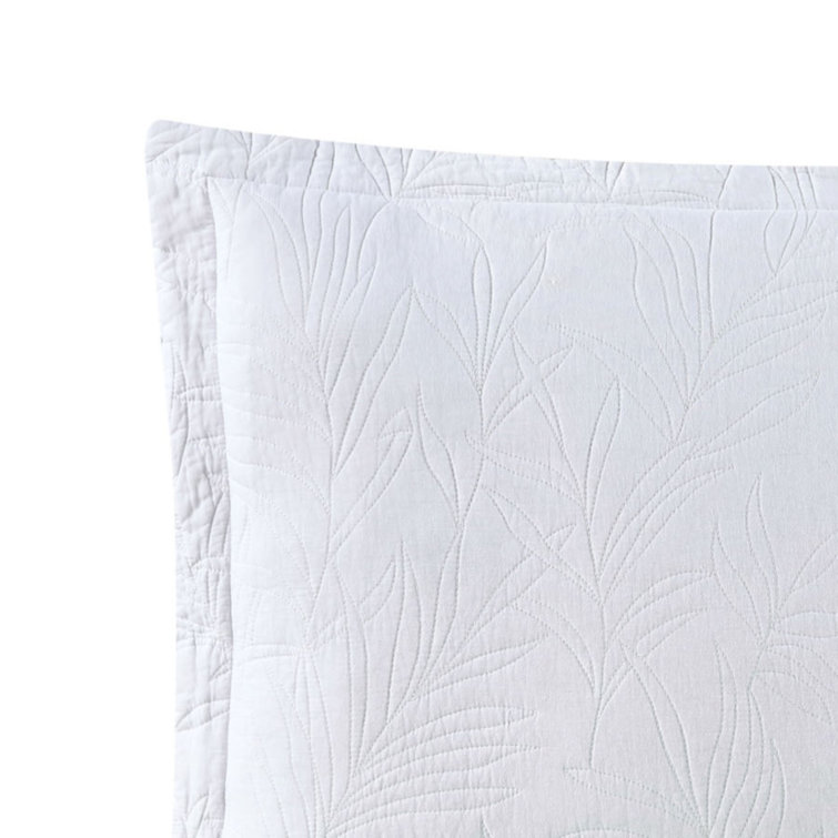 White Embroidered Cotton Standard Shams, 2-Pack