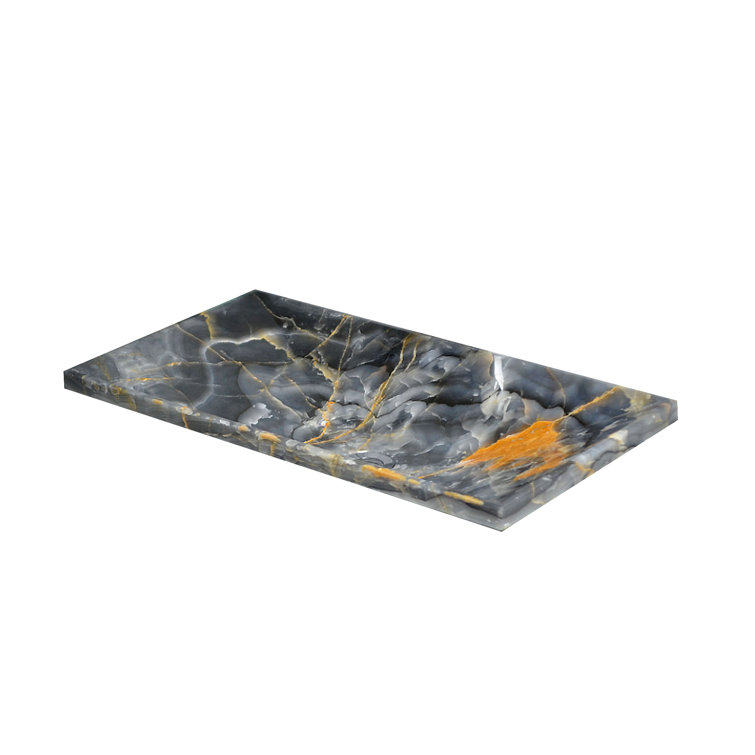 Gray Onyx Rectangular Above-Counter Bathroom Sink