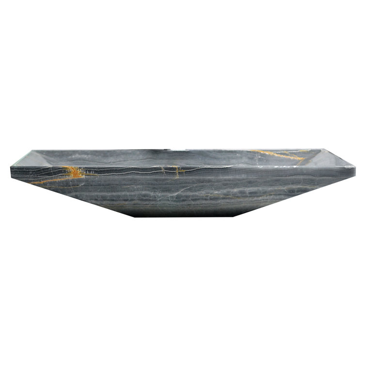 Gray Onyx Rectangular Above-Counter Bathroom Sink