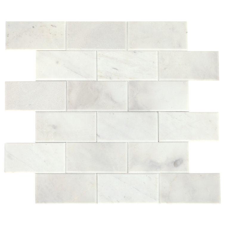 Daphne White Matte Peel and Stick Marble Mosaic Tile