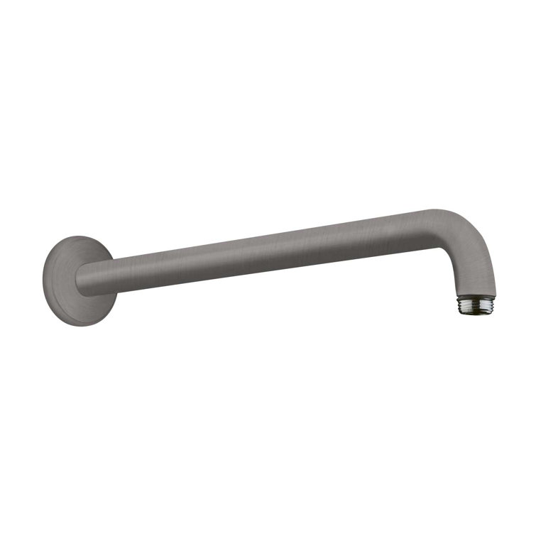15-Inch Brushed Black Chrome Modern Shower Arm