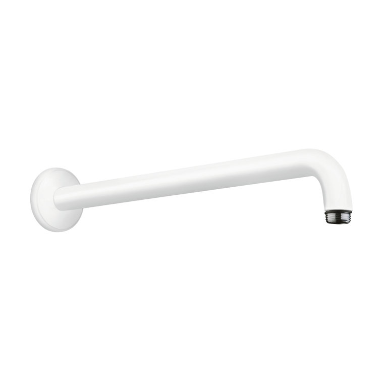 15-Inch Matte White Brass Wall Mount Shower Arm