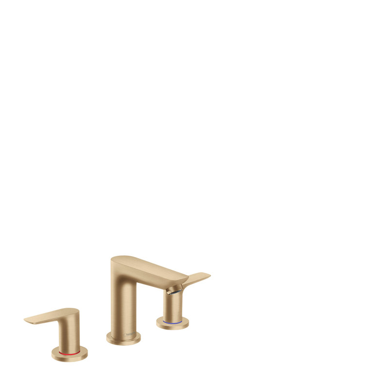 Brushed Bronze Modern Widespread Faucet with Drain Assembly