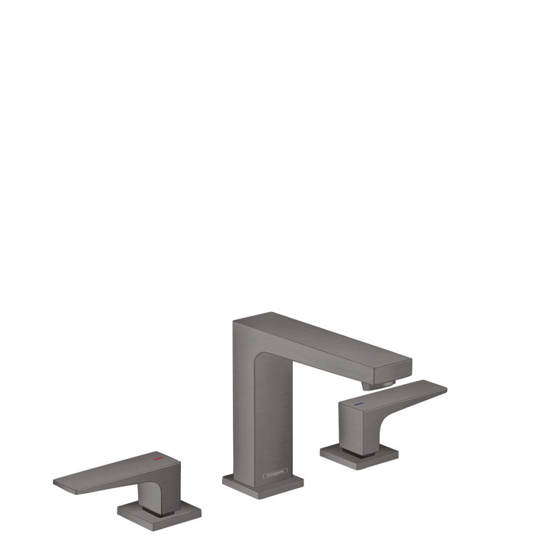 Modern Black Chrome Brass Widespread Bathroom Faucet with Dual Handles