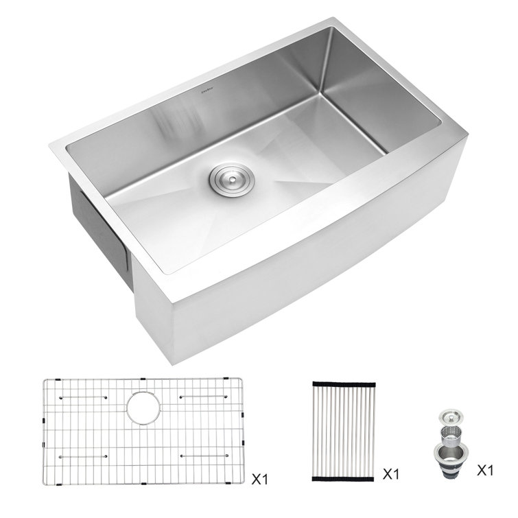 30'' Brushed Nickel Stainless Steel Farmhouse Kitchen Sink