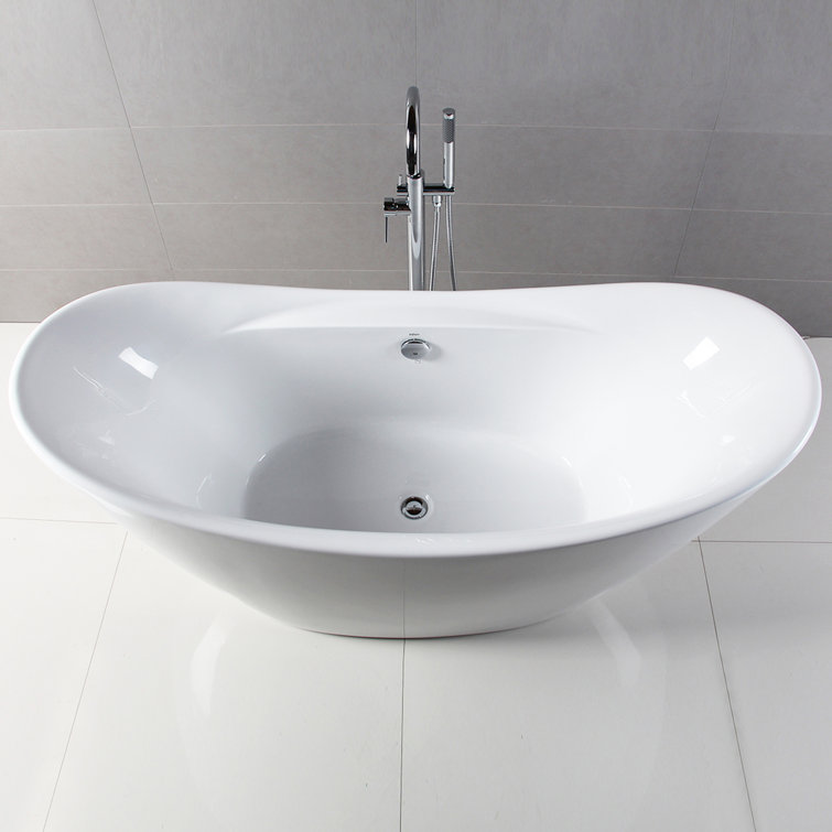 Boracay 67" Glossy White Acrylic Freestanding Bathtub