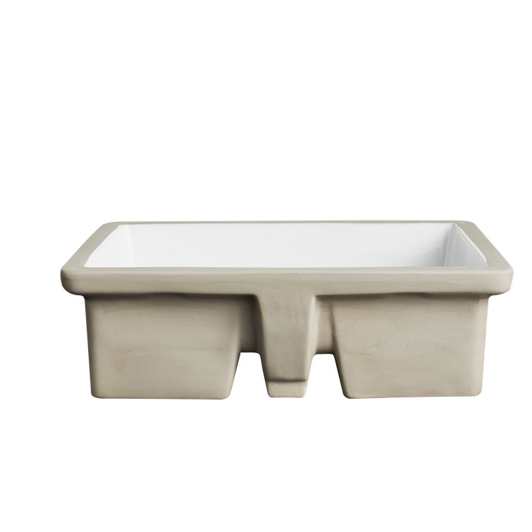 DeerValley 22" White Ceramic Rectangular Undermount Bathroom Sink