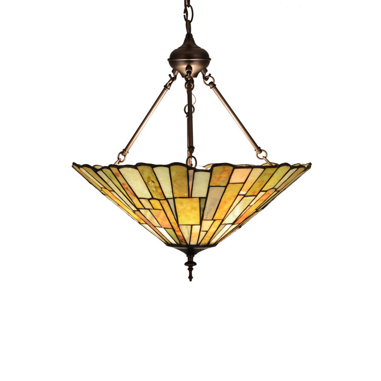 Bronze and Glass 3-Light LED Pendant