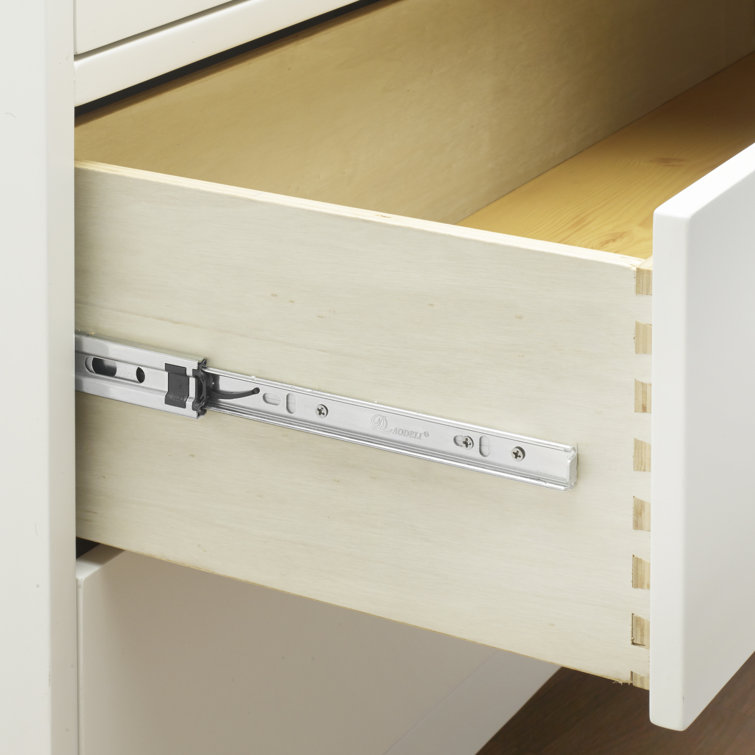White and Natural Wood 4-Drawer Vertical Nursery Dresser