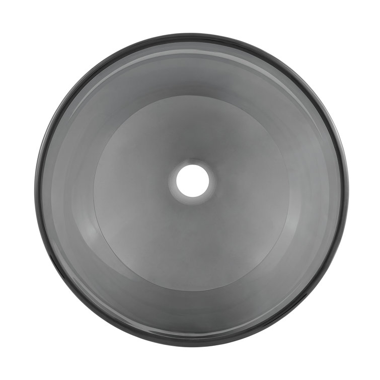 Cascade Black Glass Above-Counter Vessel Sink with Faucet
