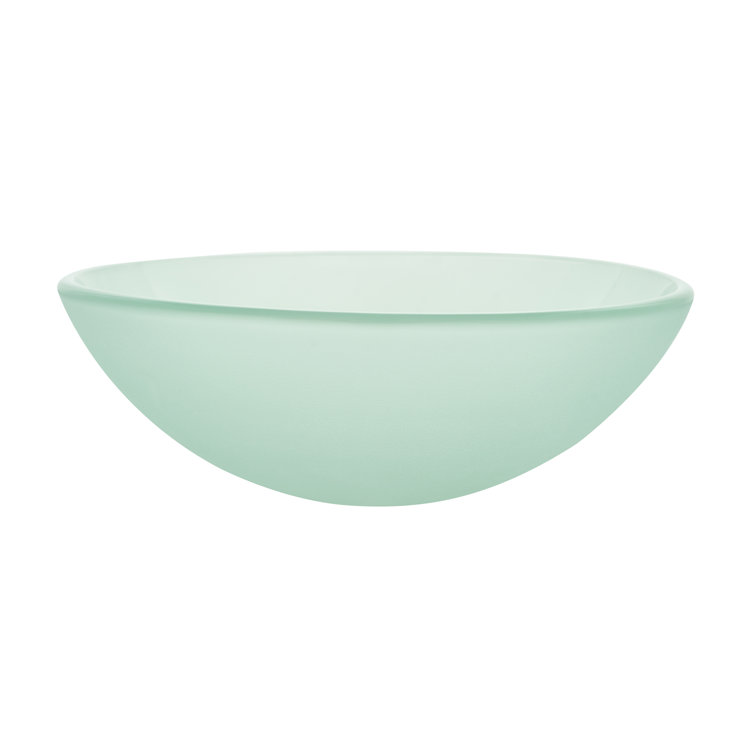 Cascade Frosted Glass 16.5" Vessel Sink with Faucet