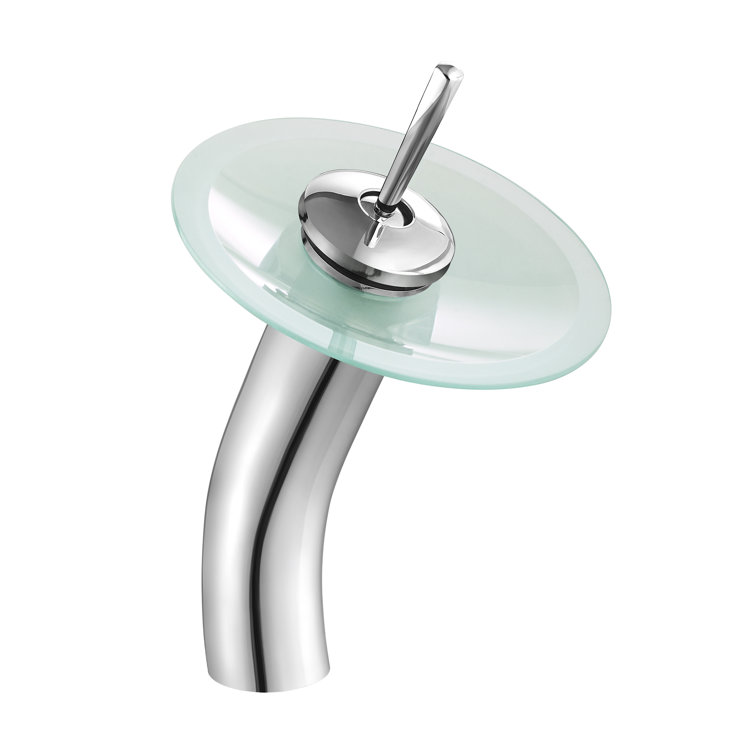 Cascade Frosted Glass 16.5" Vessel Sink with Faucet