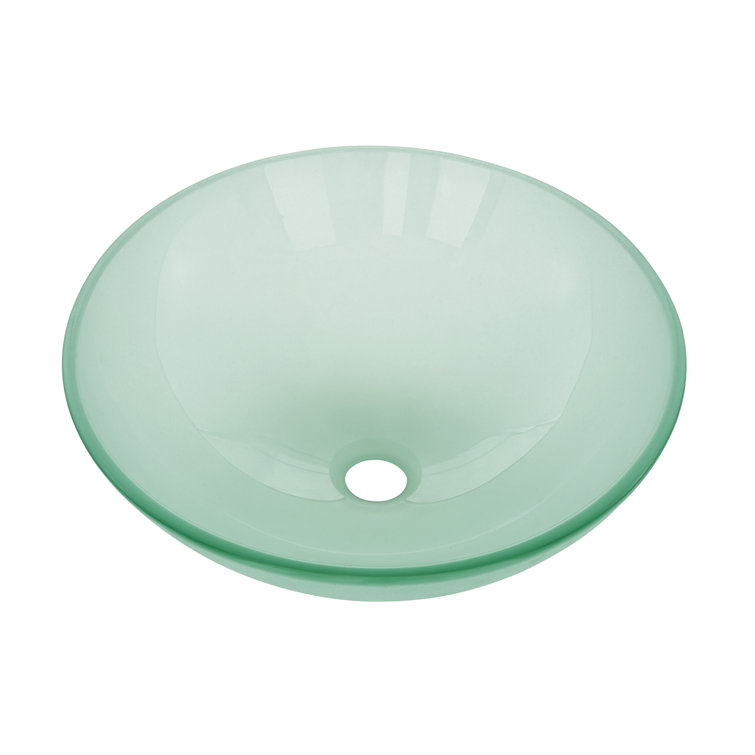 Cascade Frosted Glass 16.5" Vessel Sink with Faucet