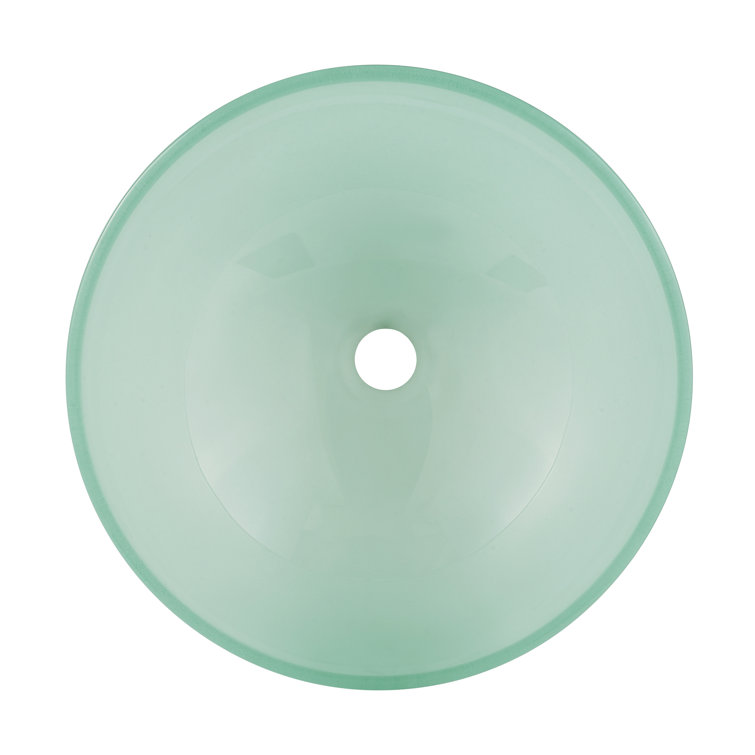 Cascade Frosted Glass 16.5" Vessel Sink with Faucet