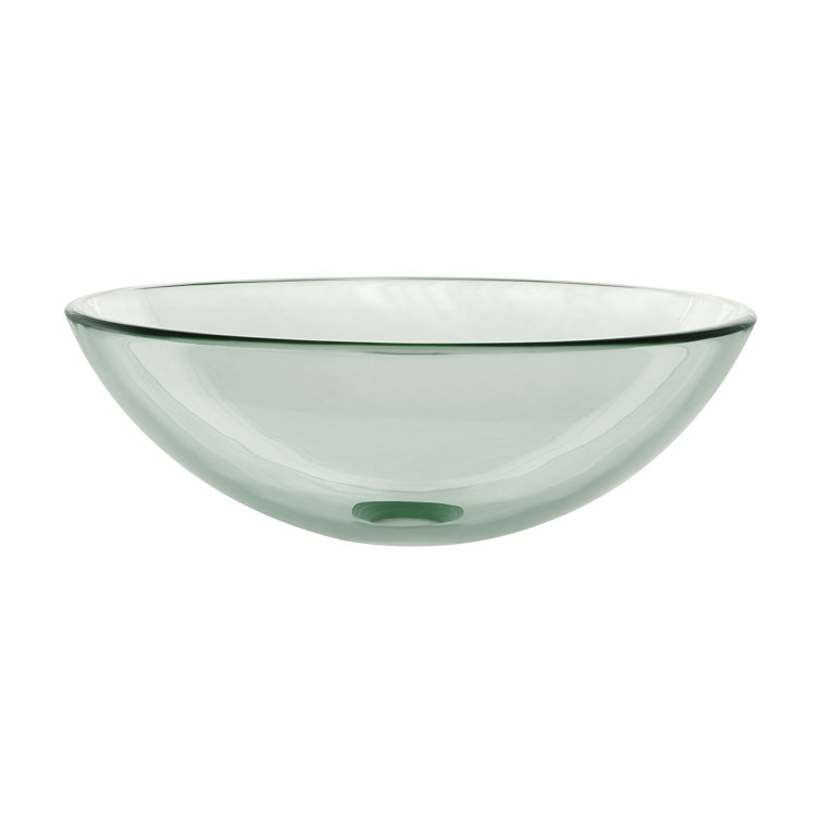 Cascade Clear Glass 16.5'' Vessel Sink with Waterfall Faucet