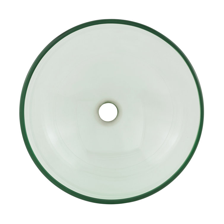 Cascade Clear Glass 16.5'' Vessel Sink with Waterfall Faucet