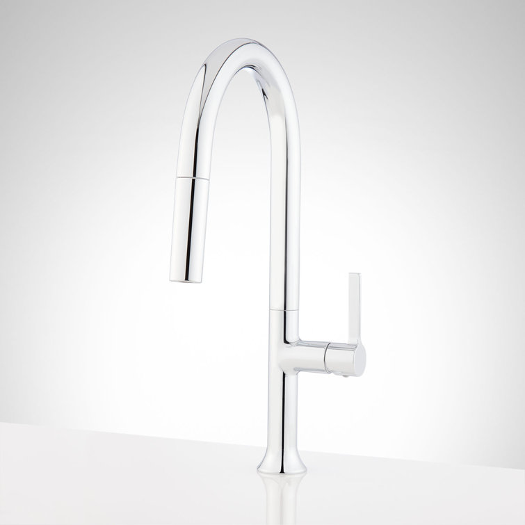 Chrome Pull-Down Single Handle Kitchen Faucet with Spray